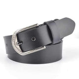 Mens Genuine Big Yards Cowhide Extended Needle Buckle Alloy Belt