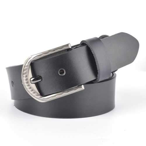 Mens Genuine Big Yards Cowhide Extended Needle Buckle Alloy Belt