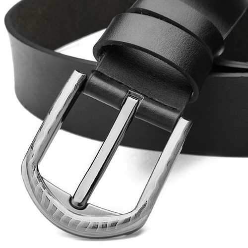Mens Genuine Big Yards Cowhide Extended Needle Buckle Alloy Belt