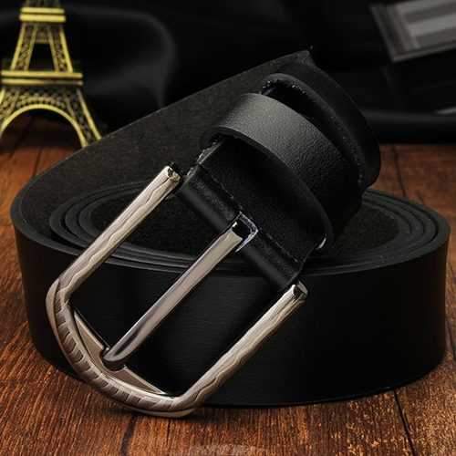 Mens Genuine Big Yards Cowhide Extended Needle Buckle Alloy Belt