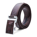 125CM Men's Belt Crocodile Grain Automatic Buckle PU Strip