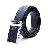 125CM Men's Belt Crocodile Grain Automatic Buckle PU Strip