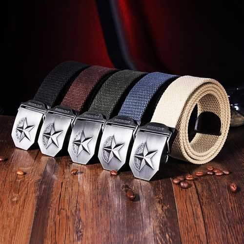 140CM Men's Belt Extended Thickening Canvas Weaving Buckle Strip