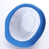 Men Jazz Neon Panama Fedora Trilby Cowboy Cap Sun Beach Hat