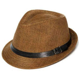 Unisex Braid Fedora Trilby Gangster Cap Beach Sun Straw Panama Hat