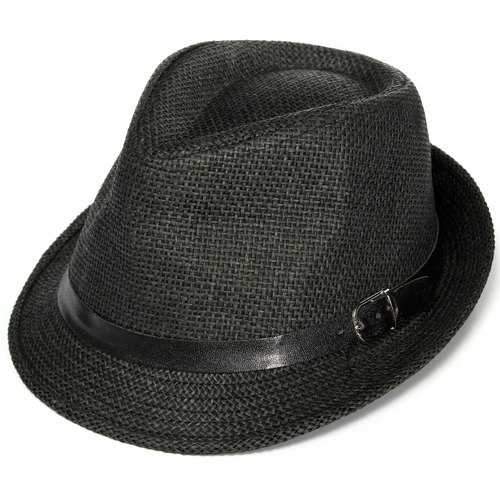 Unisex Braid Fedora Trilby Gangster Cap Beach Sun Straw Panama Hat