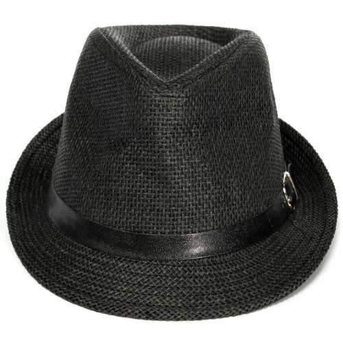 Unisex Braid Fedora Trilby Gangster Cap Beach Sun Straw Panama Hat