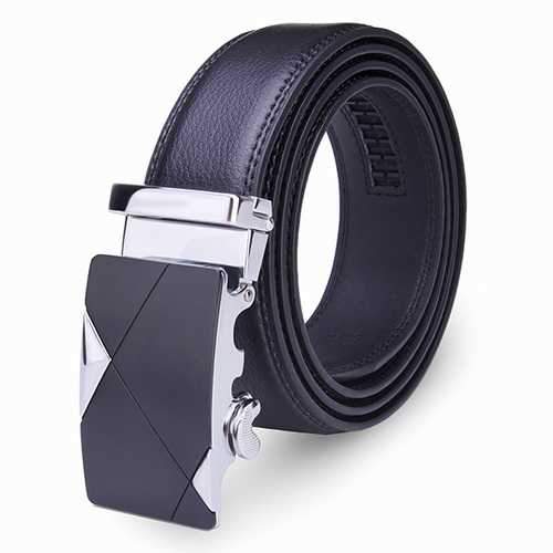 120CM Mens Belt Peritoneal Second Layer Leather  Business Automatic Alloy Buckle Strip