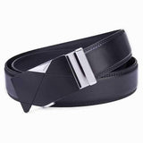 120CM Mens Belt Peritoneal Second Layer Leather  Business Automatic Alloy Buckle Strip