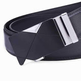 120CM Mens Belt Peritoneal Second Layer Leather  Business Automatic Alloy Buckle Strip