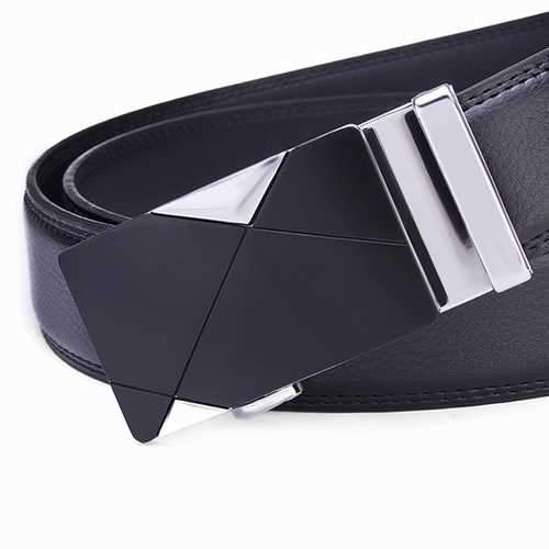 120CM Mens Belt Peritoneal Second Layer Leather  Business Automatic Alloy Buckle Strip