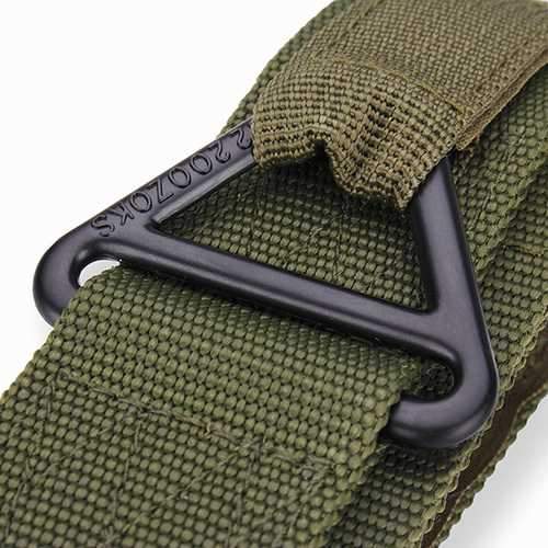 Mens Belt CQB Rescue Rappelling Nylon Metal Canvas Tactics Strip