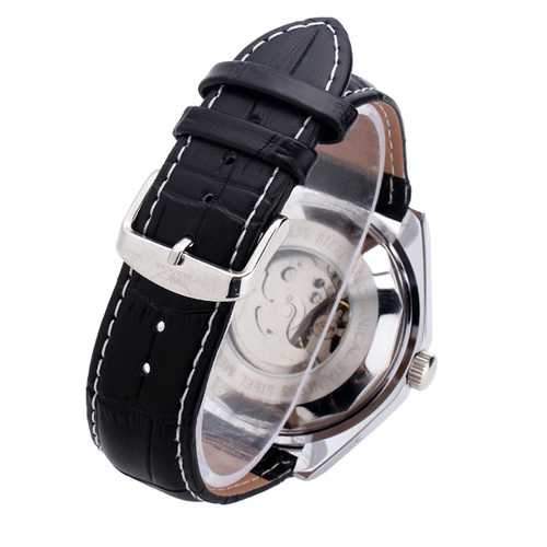 JARAGAR Automatic Mechanical PU Band Big Dial Fashion Watch