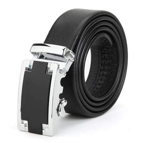 120CM Men Belt First Layer Cowhide Automatic Adjustable Buckle Strip