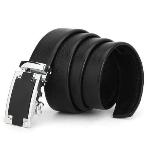120CM Men Belt First Layer Cowhide Automatic Adjustable Buckle Strip