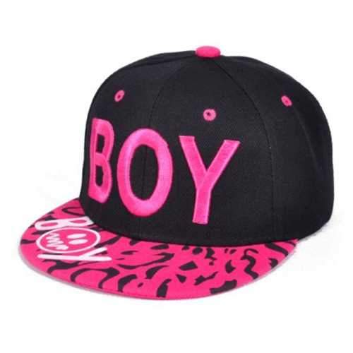Unisex BOY Letter  Embroidery  Baseball Cap Leopard Brim Snapback Adjustable Hat