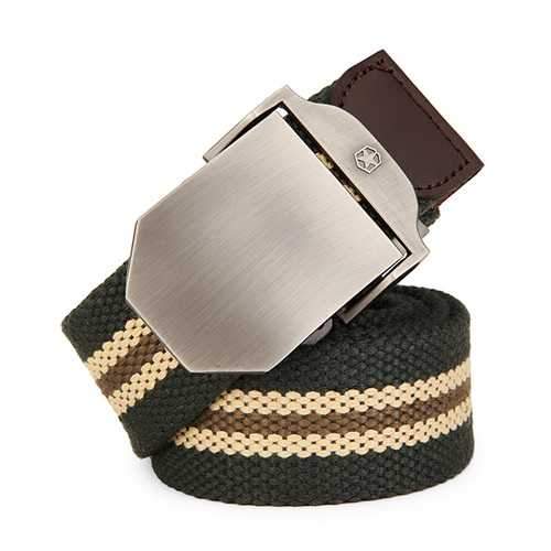 125CM Men Canvas Belt Thickening Alloy Buckle Pants Strip