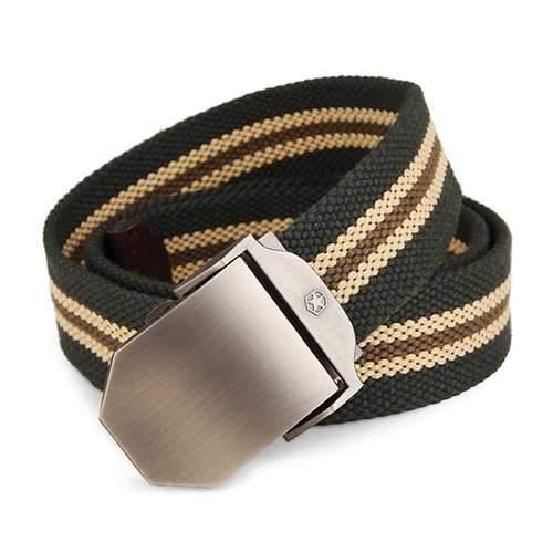 125CM Men Canvas Belt Thickening Alloy Buckle Pants Strip
