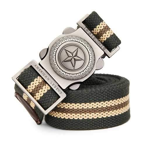 140CM Men Pentagram Extended Length Canvas Military Tactical Belt Automatic Buckle