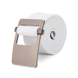 110CM Men Canvas Belt  Alloy Head Thick Weave Stripe Buckle Pants Strip