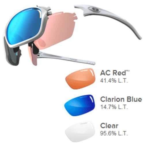 Tifosi Launch S.F. AC Red&trade;/Clarion Blue/Clear Lens Sunglasses - Matte White