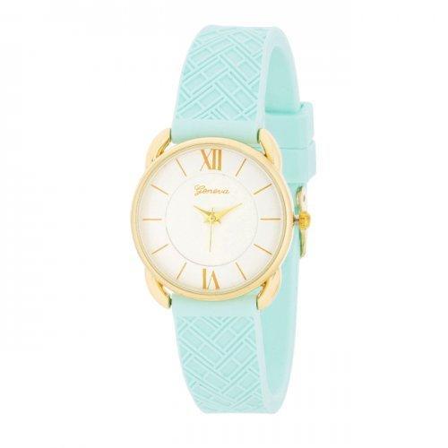 Mina Gold Classic Watch With Mint Rubber Strap (pack of 1 ea)