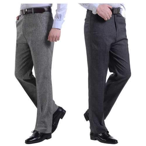 Mens Spring Summer Business Linen Dress Pants Casual Soft Flax Long Trousers
