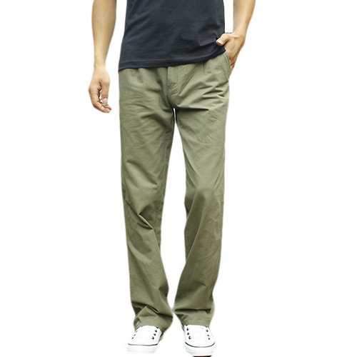 Mens Spring Fall Cotton Cargo Pants Regular Fit Solid Color Cotton Casual Business Trouser