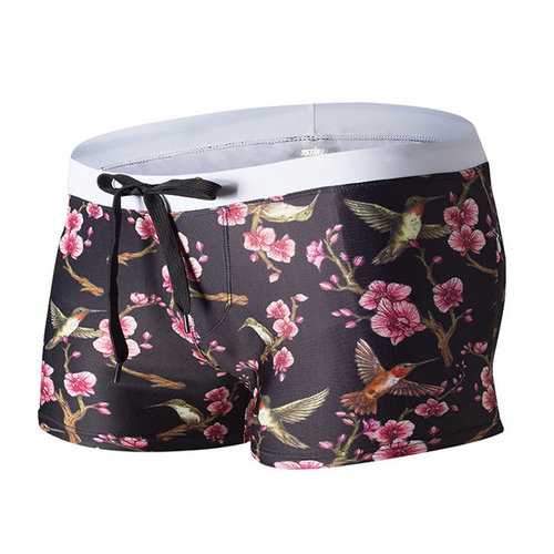 Men Floral Printing Swim Trunk