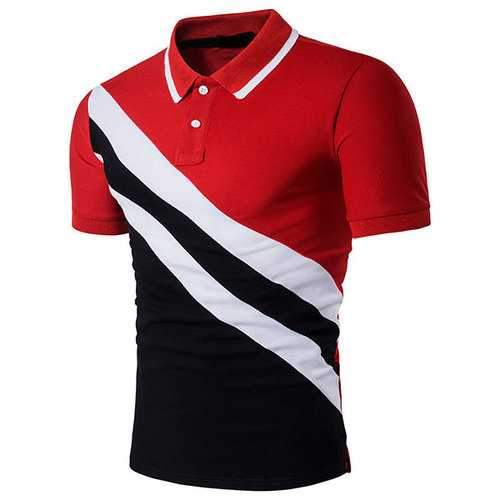 Striped Printing Casual Golf Shirt