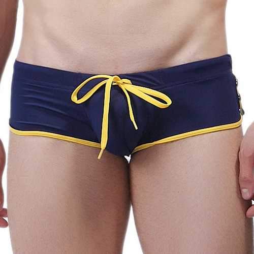 Drawstring Boxer Patchwork Swimsuits