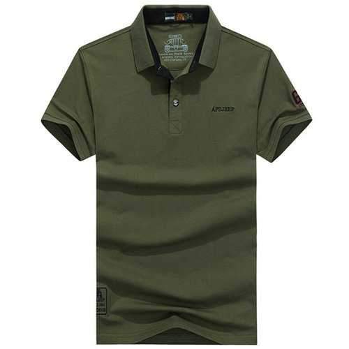 Solid Color Casual Cotton Golf Shirt