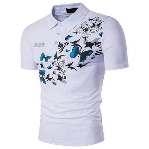 Butterfly Printed Casual Golf Shirts