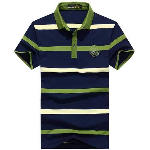 Summer Striped Casual Cotton Golf Shirt