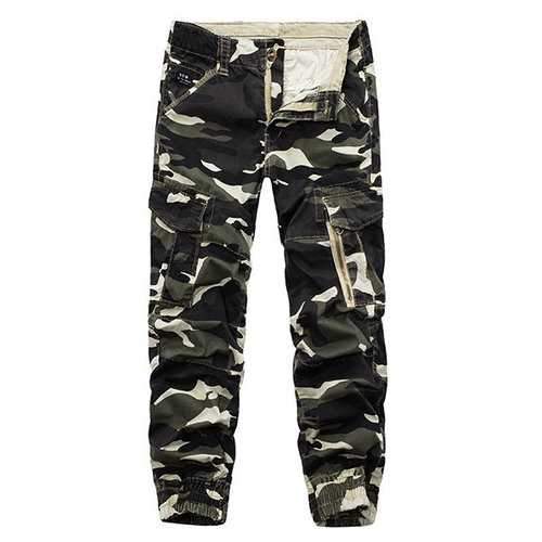 Mens Camouflage Multi Pockets Casual Cotton Cargo Pants