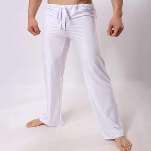 Mens Loose Solid Thin Yoga Pants Lounge Pants