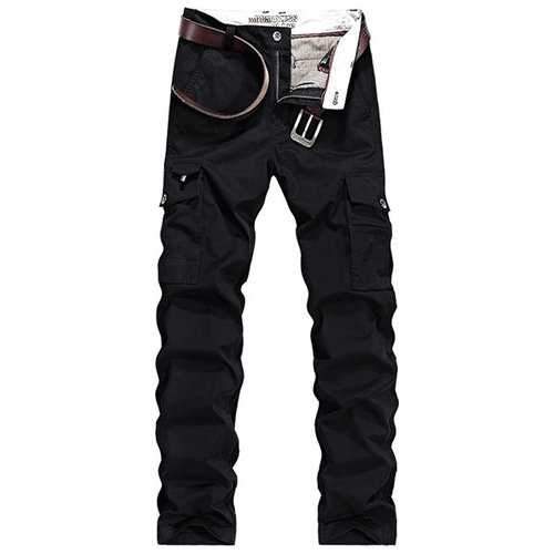 Mens Multi-pocket 100% Cotton Casual Cargo Pants