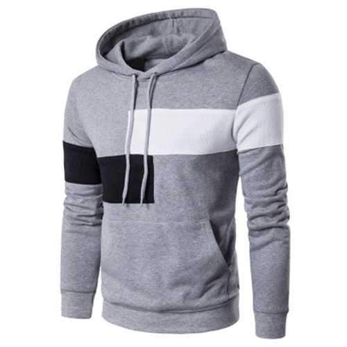 Mens Patchwork Casual Cotton Sport Hoodies