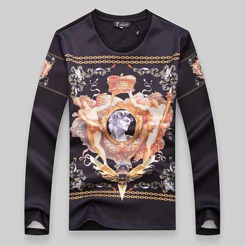Mens Slim Fit Fashion Printing O-Neck Sweatshirt