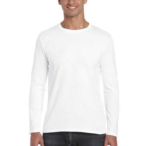 Mens 100% Cotton Solid Long Sleeve O-Neck Casual T-Shirt