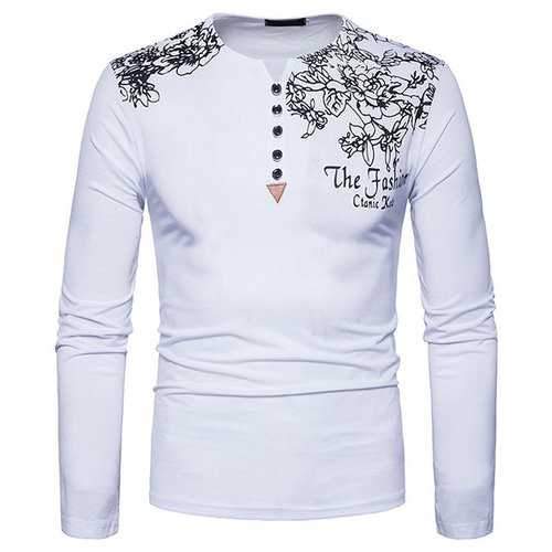 Mens Printed Pattern Casual Cotton T-Shirts