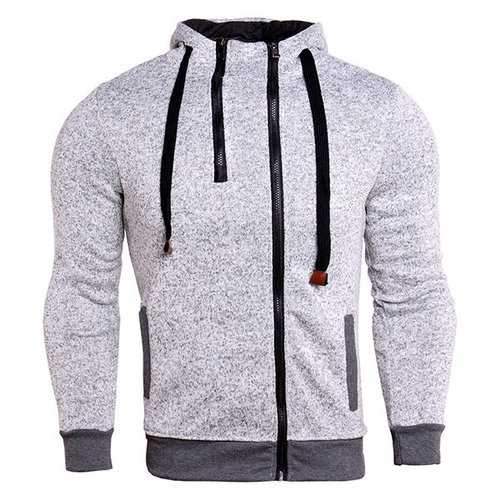 Mens Solid Color Zip up Hoodies