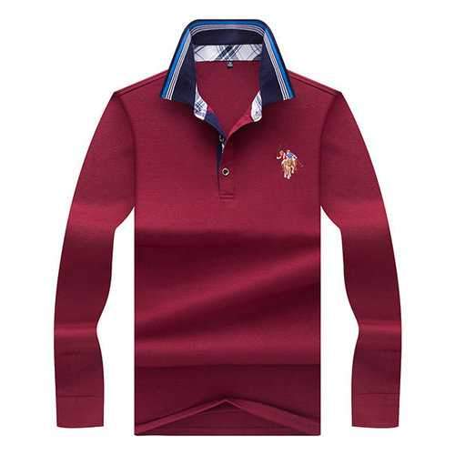Striped Collar Casual Business Golf Shirt