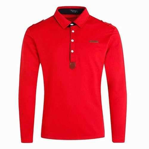 Mens Stylish Epaulets Design Golf Shirt