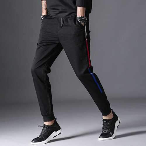 Mens Elastic Waist Thick Sport Pants