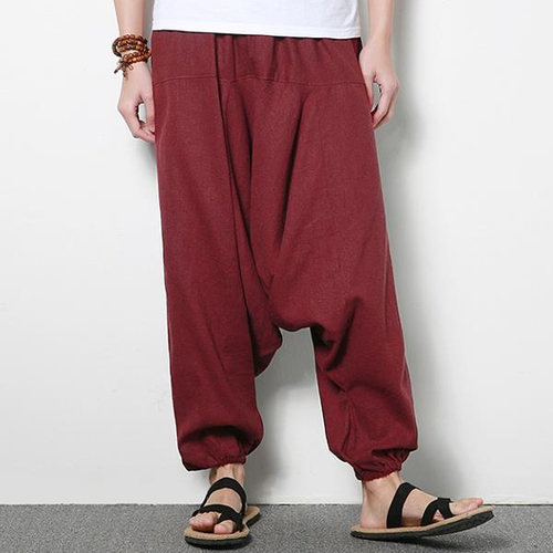 Chinese Style Cotton Linen Harem Pants