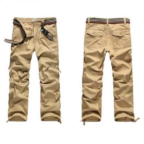 Mens Multi-pocket Cotton Cargo Pants