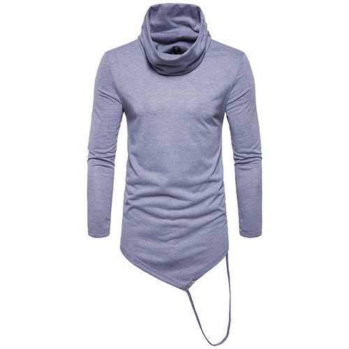 Pile Heap Collar Irregular Hem T-shirt
