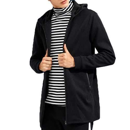Mid-long Fleece Hoodies Coat
