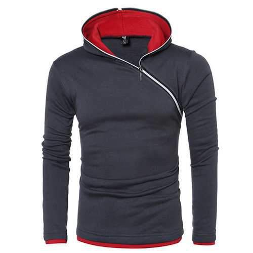 Side Zipper Sport Hooded Tops